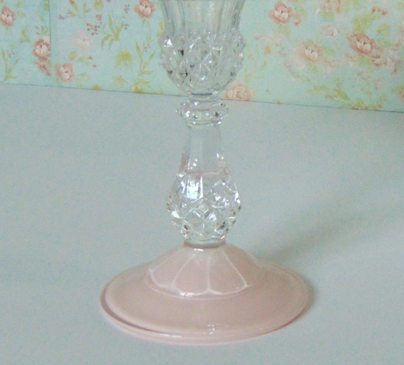 9.0 Glass Cake Stand Pink Crystal Cake Pedestal Pink Etsy