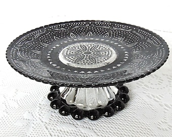 8-inch Black Cake Stand, Dessert Stand, Glass Cupcake Stand, Macaron Plate, Tea Cake Stand