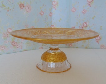 9 Inch Cake Stand, Gold Cake Stand, Gold Cupcake Stand, Baby Shower Dessert Stand, Gold Glass Cake Stand