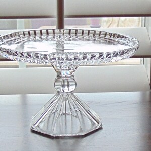 Crystal Glass Cake Stand, Small Cake Stand, Dessert Pedestal Stand, Weddings, Baby Shower, Small Dessert Stand image 2