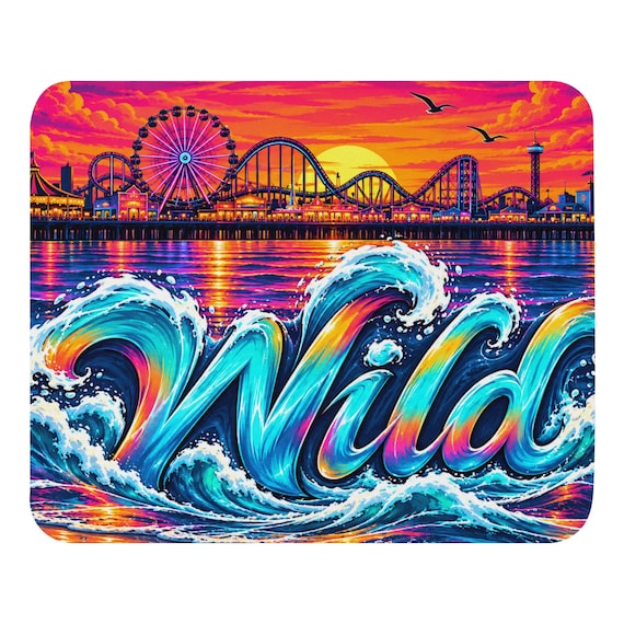 Neon Sunset Mouse Pad