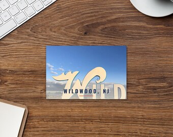 Stay Wild Wildwood NJ Postcard, Giant Wildwood Beach Letters Photo Card
