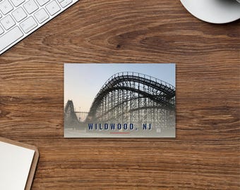 Wildwood NJ Wooden Coaster Postcard, Great White Roller Coaster Photo Card (4x6)