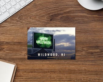 Spooky Season Wildwood NJ Postcard, Halloween Boardwalk Photo Card