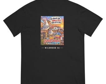Go Ahead Kid Take a Fry Smug Seagull Shirt, Funny Wildwood NJ Boardwalk Tee, Jersey Shore T-Shirt, Seagull Back Print, Comfort Colors