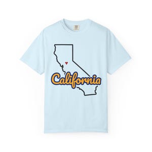 California Script State Tee | Vintage Comfort Colors Shirt | Heart on Sacramento | California Gift image 2