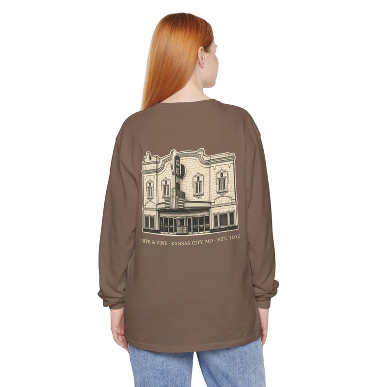 18th and Vine Kansas City Long Sleeve, 64108 Zip Code Shirt, KC Jazz District Tee, Vintage Comfort Colors Long Sleeve, KC Gift image 13