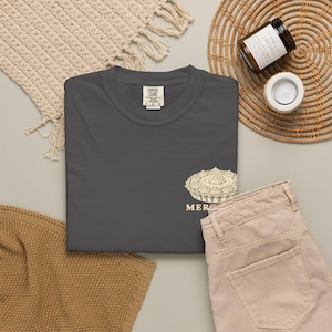 Cream Pie Merchant Tee | Minimalist Pocket Print Shirt | Funny Dessert Comfort Colors Tee | Gift for Him image 7
