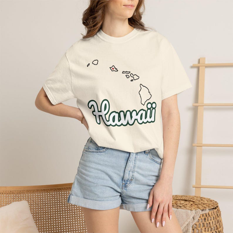 Hawaii Script State Tee | Vintage Comfort Colors Shirt | Heart on Honolulu | Hawaii Gift image 5