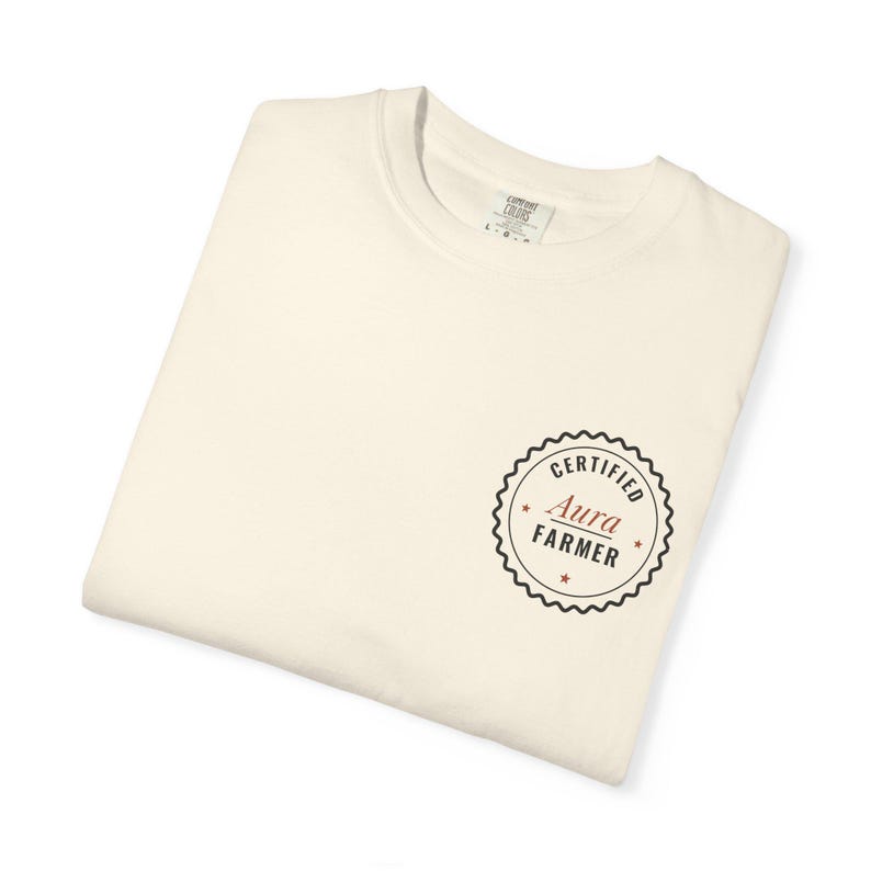 Certified Aura Farmer Tee | Minimalist Pocket Print Shirt | Funny Slang Comfort Colors Tee | Gift for Him image 5