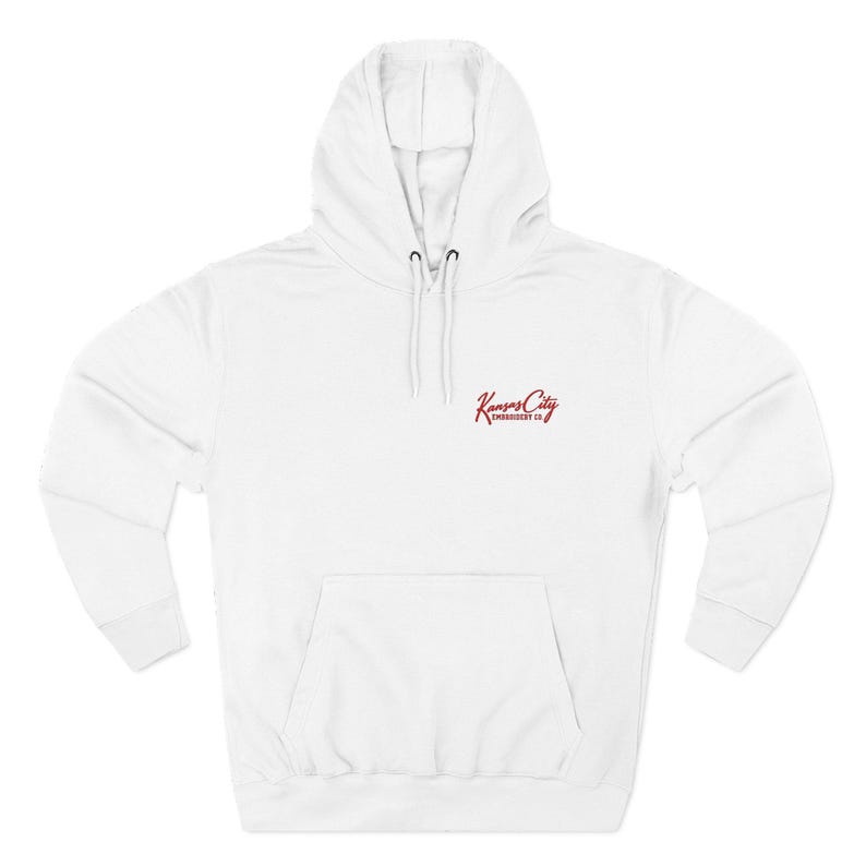 Kansas City Embroidered Hoodie | Minimalist Left Chest Script | KC Fleece Hoodie | Gift for Him or Her image 1