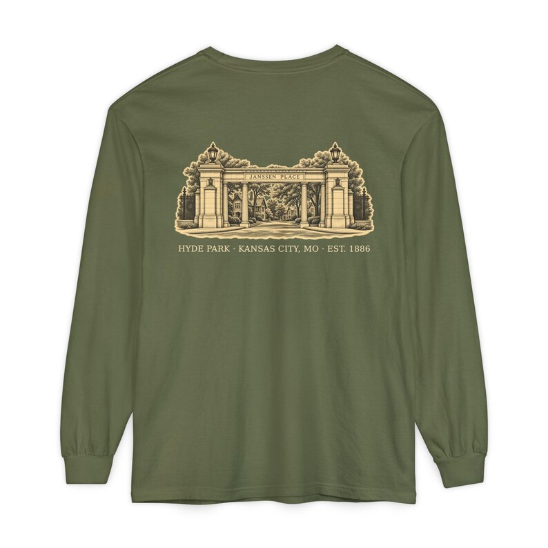 Hyde Park Kansas City Long Sleeve, 64109 Zip Code Shirt, Vintage KC Neighborhood Tee, Comfort Colors Long Sleeve, KC Gift image 6