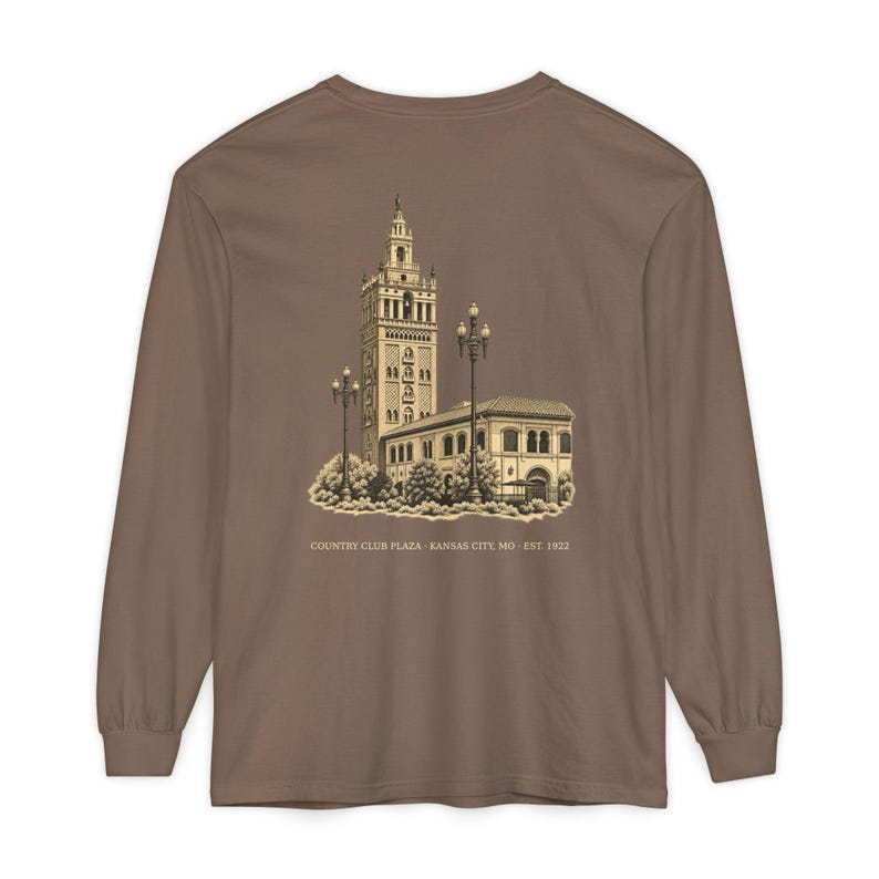Country Club Plaza Kansas City Long Sleeve Shirt, 64112 Zip Code Tee, Vintage KC Neighborhood Shirt, Comfort Colors, Kansas City Gift image 2