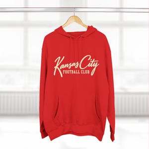 Kansas City Football Club Hoodie | Vintage KC Script Sweatshirt | Retro Kansas City Pullover | Unisex Garment-Dyed Hoodie image 15