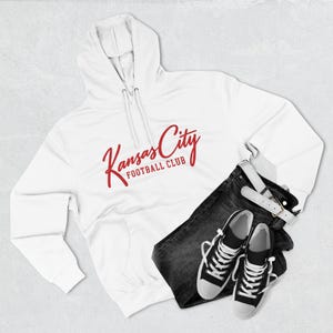 Kansas City Football Club Hoodie | Vintage KC Script Sweatshirt | Retro Kansas City Pullover | Unisex Garment-Dyed Hoodie image 4