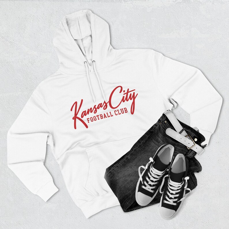 Kansas City Football Club Hoodie | Vintage KC Script Sweatshirt | Retro Kansas City Pullover | Unisex Garment-Dyed Hoodie image 4