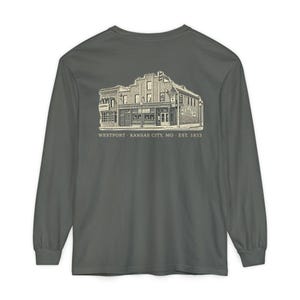 Camiseta de manga larga de Westport, Kansas City, código postal 64111, camiseta vintage de barrio de Kansas City, Comfort Colors, regalo de Kansas City imagen 4