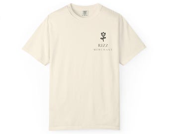 Koszulka Rizz Merchant | Minimalistyczna koszulka z nadrukiem kieszonkowym | Zabawna koszulka w slangu Comfort Colors | Prezent dla niego