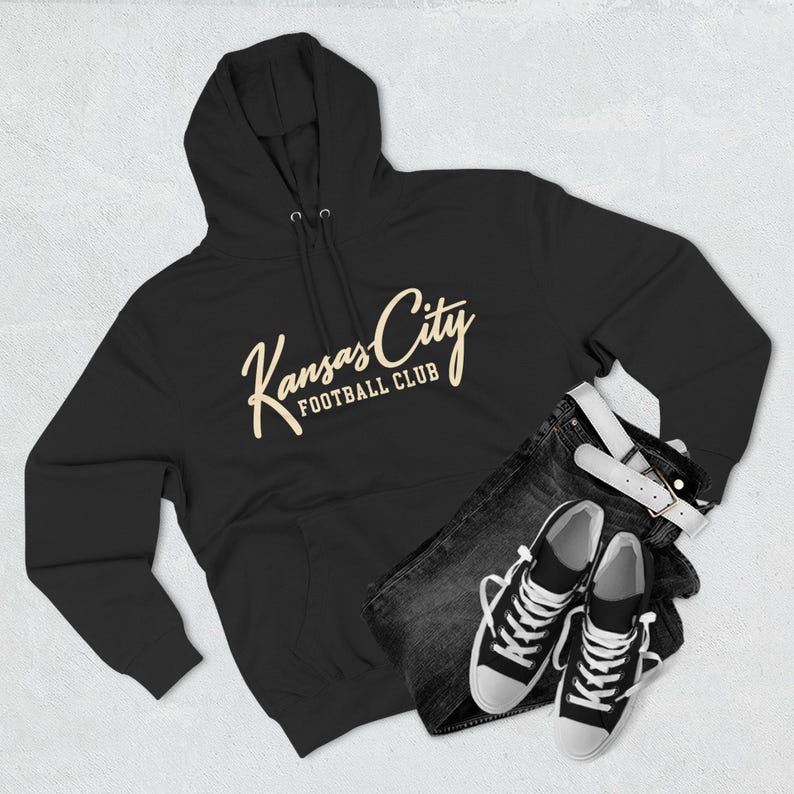 Kansas City Football Club Hoodie | Vintage KC Script Sweatshirt | Retro Kansas City Pullover | Unisex Garment-Dyed Hoodie image 5