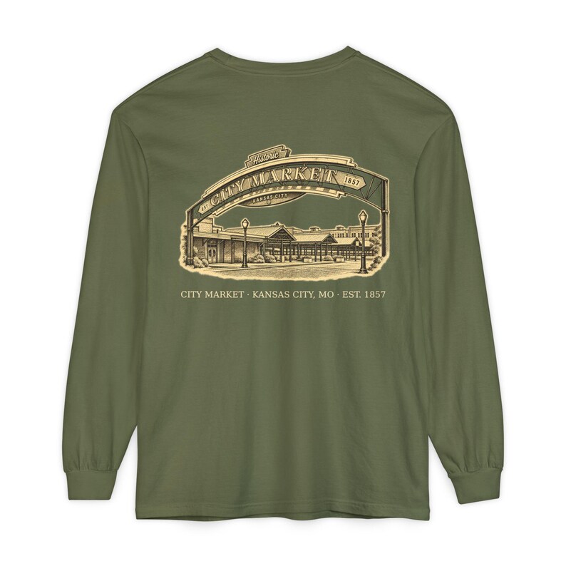City Market Kansas City Long Sleeve Shirt, 64106 Zip Code Tee, Vintage KC Neighborhood Shirt, Comfort Colors, Kansas City Gift image 6
