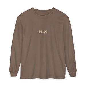 Crossroads Kansas City Long Sleeve Shirt, 64108 Zip Code Tee, Vintage KC Neighborhood Shirt, Comfort Colors, Kansas City Gift