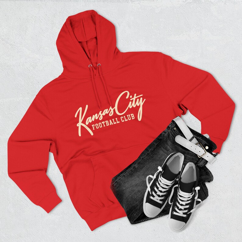 Kansas City Football Club Hoodie | Vintage KC Script Sweatshirt | Retro Kansas City Pullover | Unisex Garment-Dyed Hoodie image 6