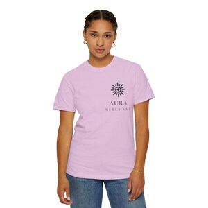 Aura Merchant Tee | Minimalist Pocket Print Shirt | Funny Gen Z Slang Comfort Colors Tee | Gift for Him image 10