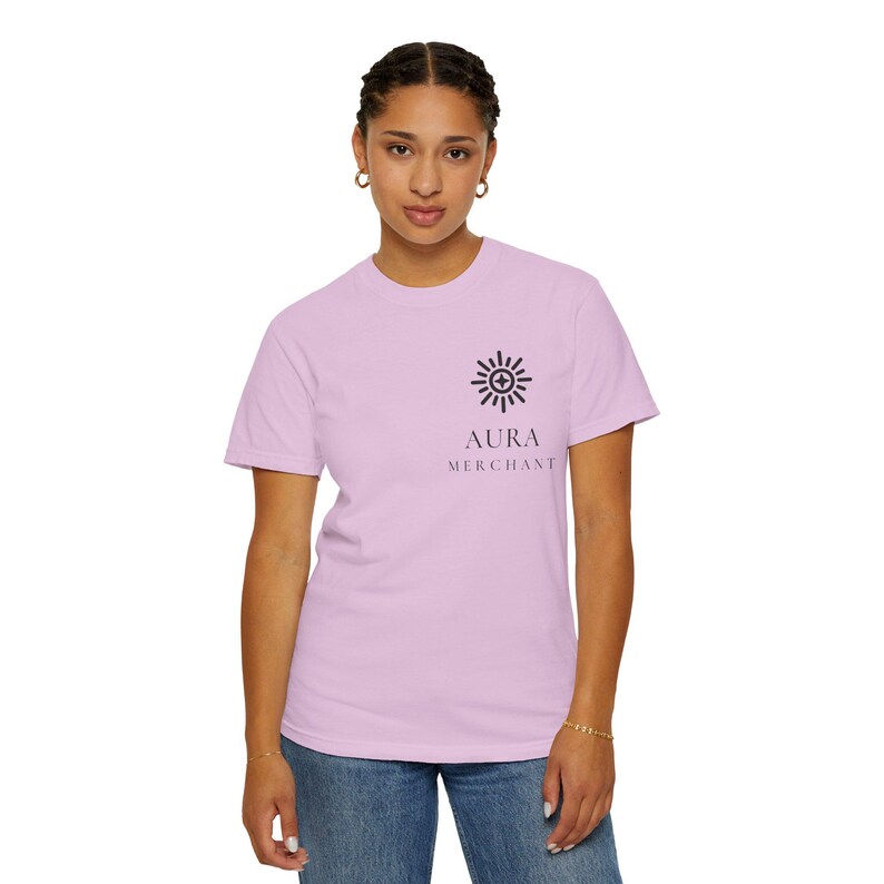 Aura Merchant Tee | Minimalist Pocket Print Shirt | Funny Gen Z Slang Comfort Colors Tee | Gift for Him image 10