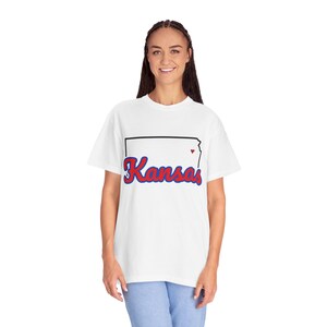 Kansas Script State Tee | Vintage Comfort Colors Shirt | Heart on Topeka | Kansas Gift image 17