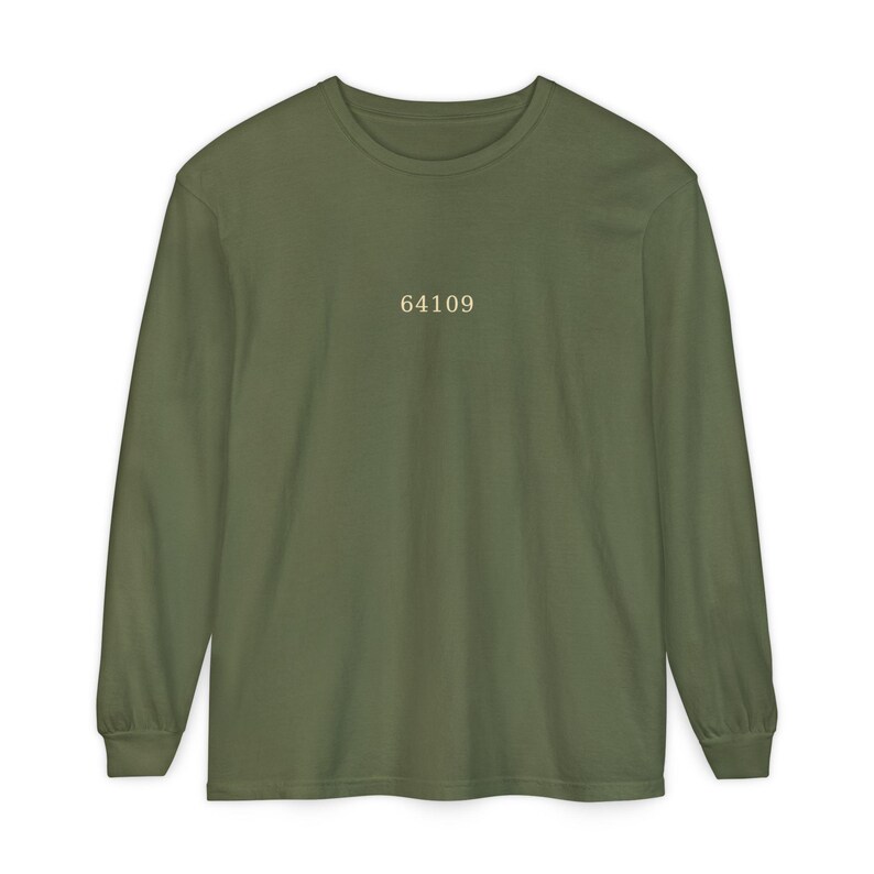 Hyde Park Kansas City Long Sleeve, 64109 Zip Code Shirt, Vintage KC Neighborhood Tee, Comfort Colors Long Sleeve, KC Gift image 5