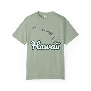 Hawaii Script State Tee | Vintage Comfort Colors Shirt | Heart on Honolulu | Hawaii Gift image 2