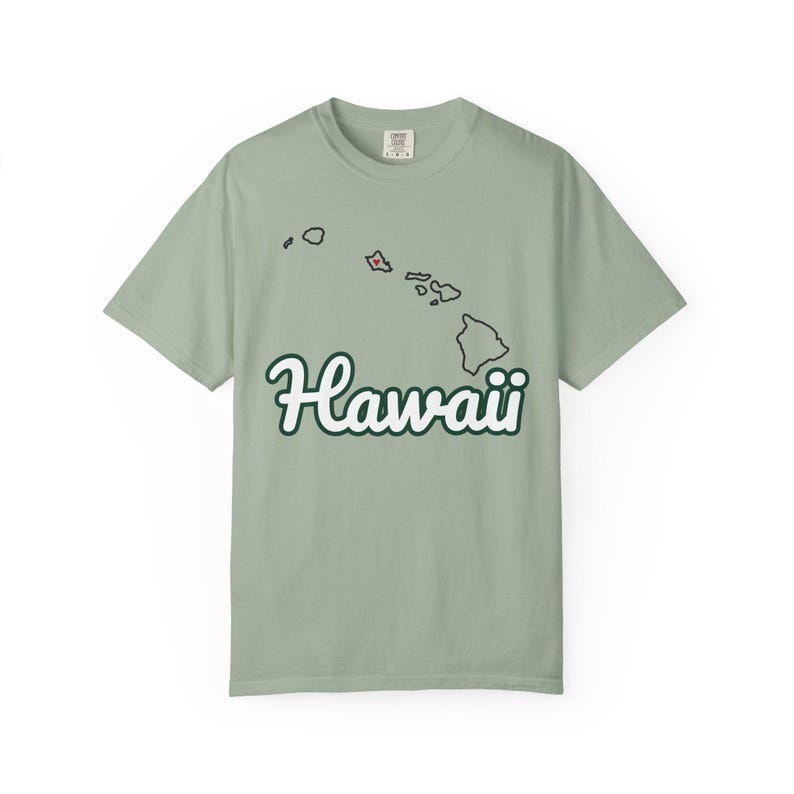 Hawaii Script State Tee | Vintage Comfort Colors Shirt | Heart on Honolulu | Hawaii Gift image 2