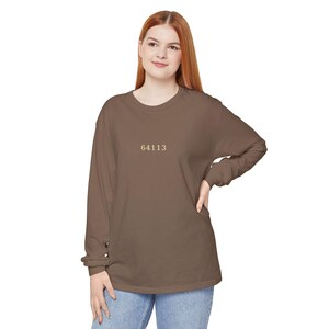 Brookside Kansas City Long Sleeve, 64113 Zip Code Shirt, Vintage KC Neighborhood Tee, Comfort Colors Long Sleeve, KC Gift image 10