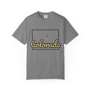 Colorado Script State Tee | Vintage Comfort Colors Shirt | Heart on Denver | Colorado Gift image 11