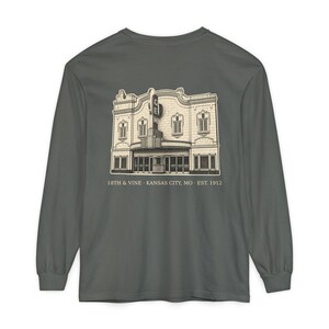 18th and Vine Kansas City Long Sleeve, 64108 Zip Code Shirt, KC Jazz District Tee, Vintage Comfort Colors Long Sleeve, KC Gift image 4
