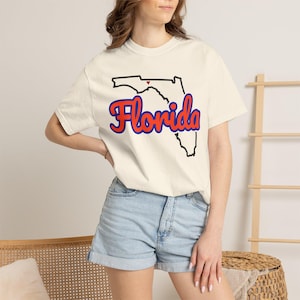 Florida Script State Tee | Vintage Comfort Colors Shirt | Heart on Tallahassee | Florida Gift image 2