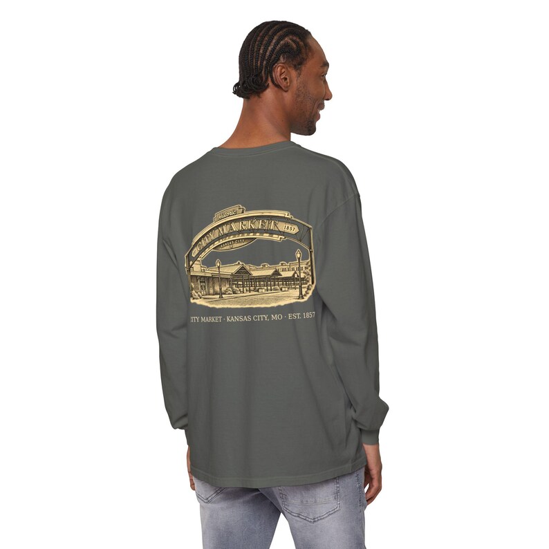 City Market Kansas City Long Sleeve Shirt, 64106 Zip Code Tee, Vintage KC Neighborhood Shirt, Comfort Colors, Kansas City Gift image 18