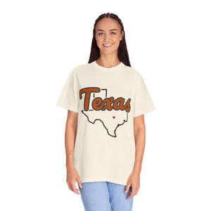 Camiseta con el logo de Texas / Camiseta vintage Comfort Colors / Corazón en Austin / Regalo de Texas imagen 7