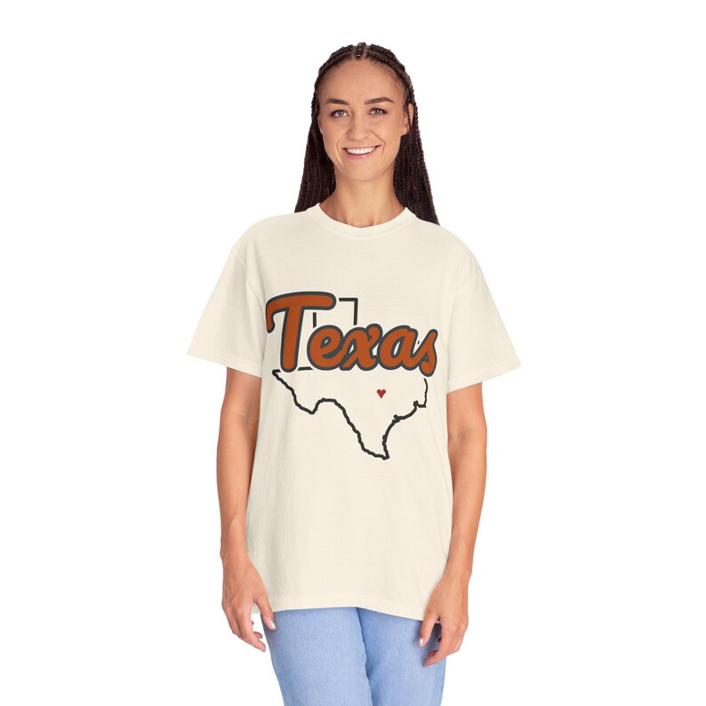 Camiseta con el logo de Texas / Camiseta vintage Comfort Colors / Corazón en Austin / Regalo de Texas imagen 7