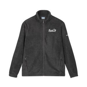 Kansas City Embroidered Fleece Jacket | Columbia Full Zip Fleece | KC Script Embroidery | Gift for Him or Her image 1