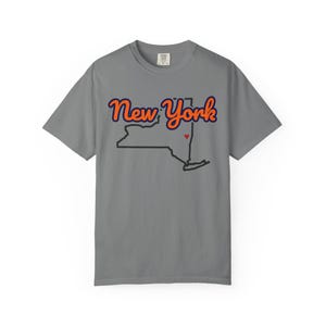New York T-Shirt mit Staatsschriftzug | Vintage Comfort Colors Shirt | Herz auf Albany | Geschenk für New York Bild 7