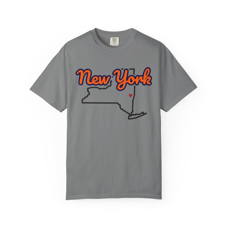 New York T-Shirt mit Staatsschriftzug | Vintage Comfort Colors Shirt | Herz auf Albany | Geschenk für New York Bild 7