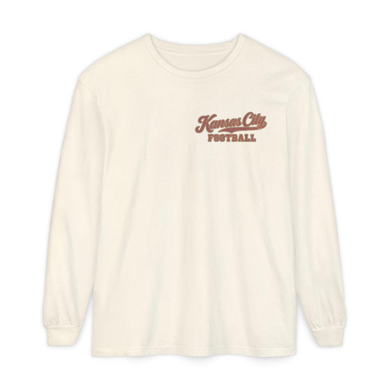 Kansas City Football Long Sleeve Tee, Retro Wolf Mascot Shirt, Old School Wolf Shirt image 1