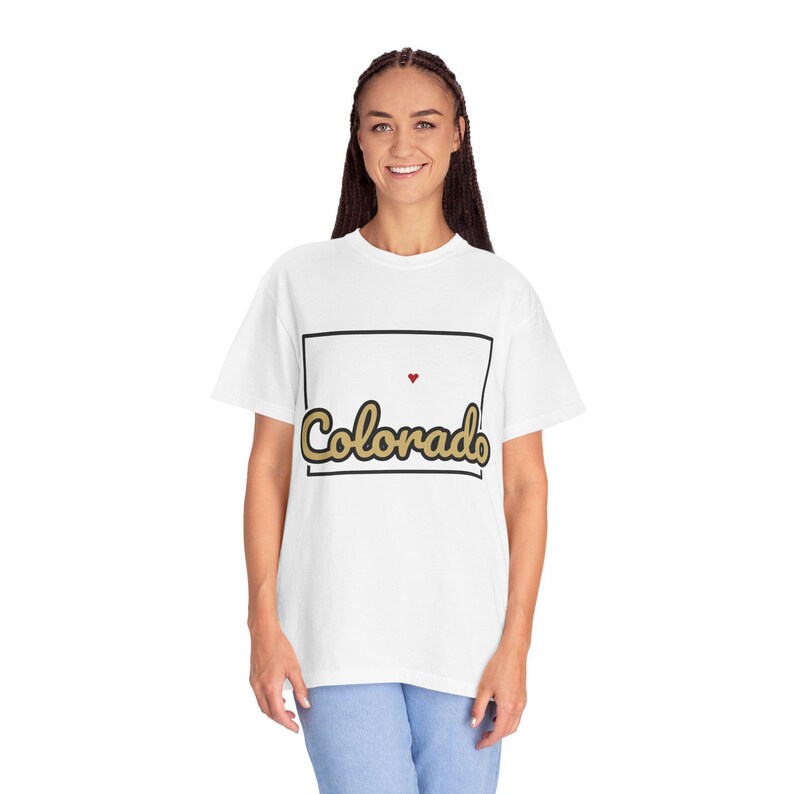 Colorado Script State Tee | Vintage Comfort Colors Shirt | Heart on Denver | Colorado Gift image 9