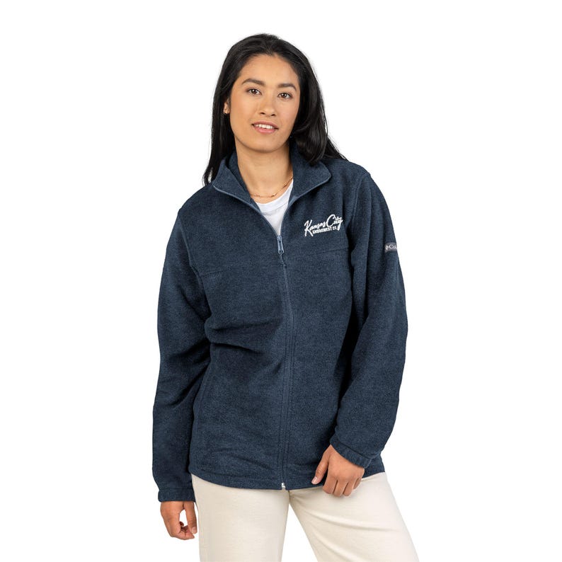Kansas City Embroidered Fleece Jacket | Columbia Full Zip Fleece | KC Script Embroidery | Gift for Him or Her image 8