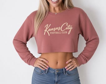 Kansas City Football Club Cropped Sweatshirt, Women's KC Crop Crewneck, Kansas City Football Sweatshirt, Game Day Crop Top, KC Gift