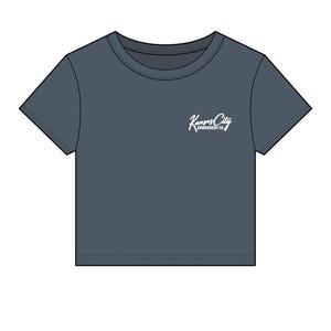 Kansas City Embroidered Baby Tee | Women's Micro Rib Cropped Tee | KC Script Shirt | Gift for Her image 3
