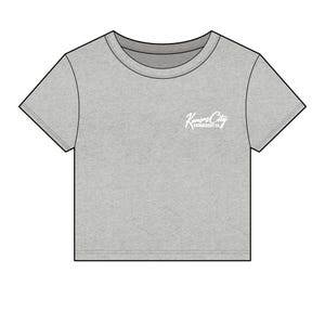 Kansas City Embroidered Baby Tee | Women's Micro Rib Cropped Tee | KC Script Shirt | Gift for Her image 1