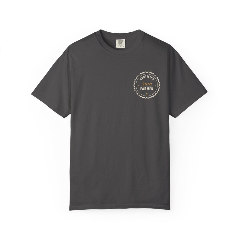 Certified Aura Farmer Tee | Minimalist Pocket Print Shirt | Funny Slang Comfort Colors Tee | Gift for Him image 2
