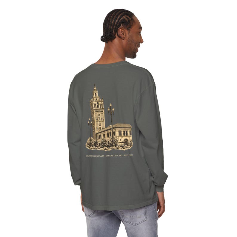Country Club Plaza Kansas City Long Sleeve Shirt, 64112 Zip Code Tee, Vintage KC Neighborhood Shirt, Comfort Colors, Kansas City Gift image 18